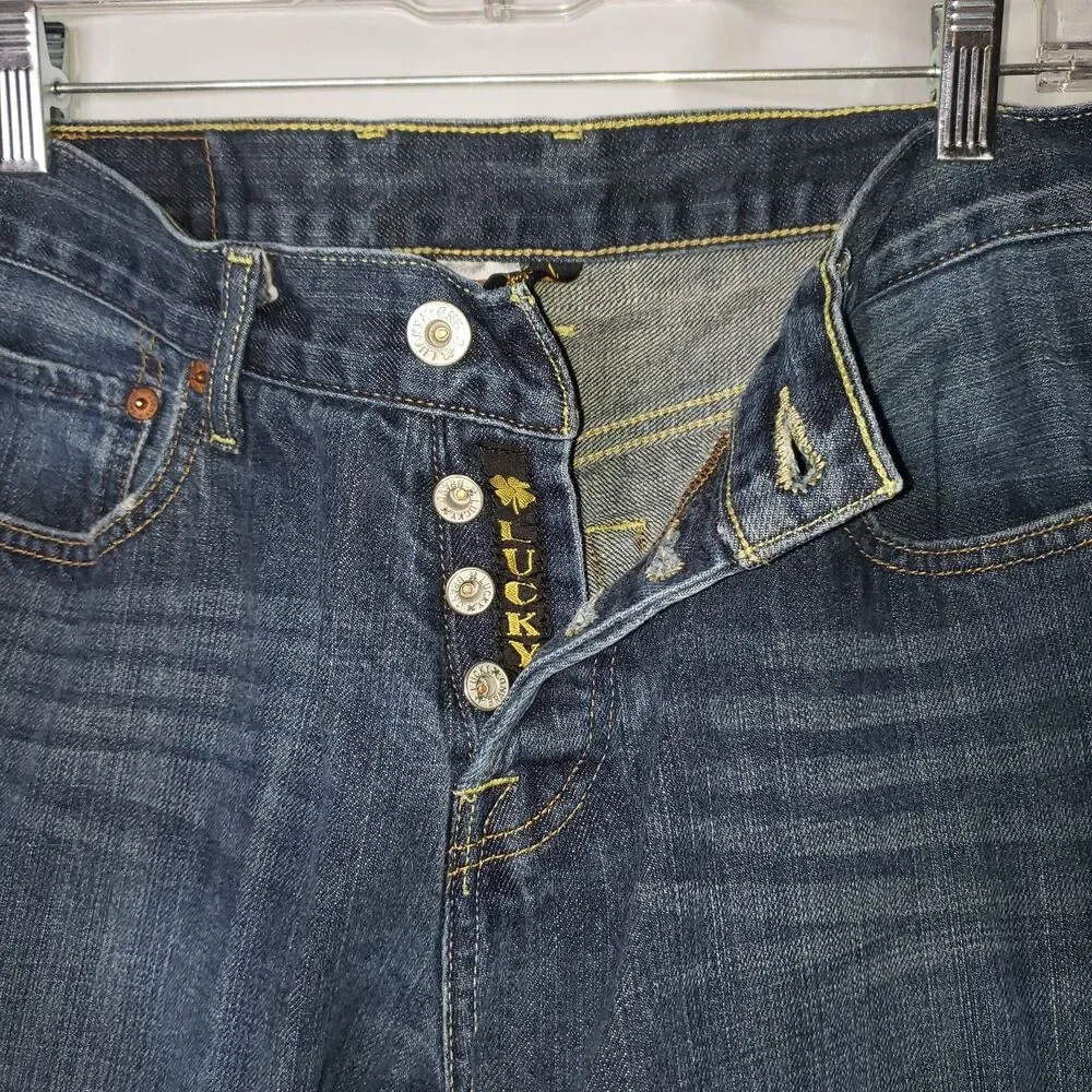 LUCKY BRAND 221 Original Straight Leg Button Fly Denim Jeans Mens Size 31